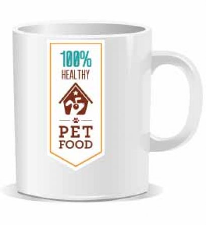 แก้วน้ำสกรีนสี Pet food coffee mug